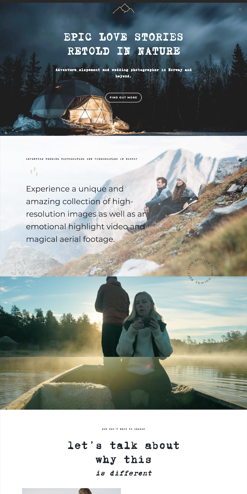 Adventure elopement photographer in nature