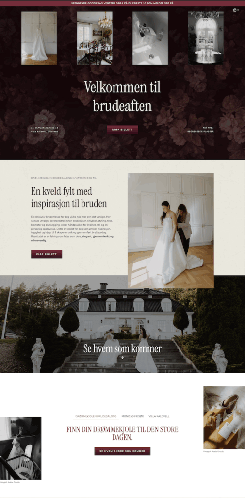 Bride event invitation with elegant images.