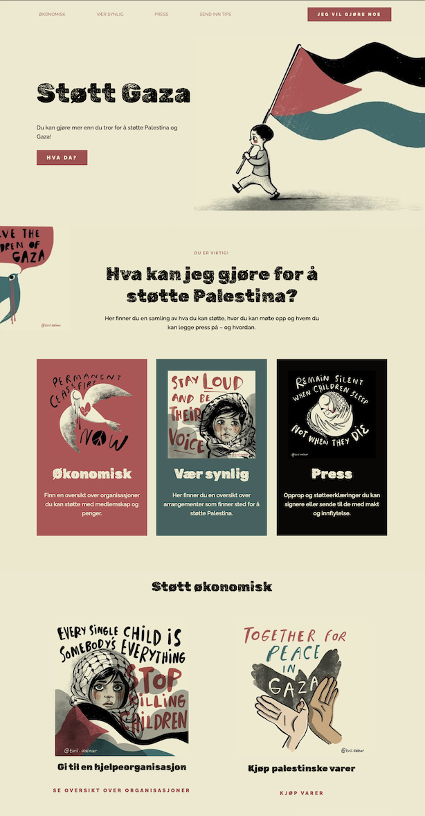 Support Gaza and Palestine initiatives and actions.