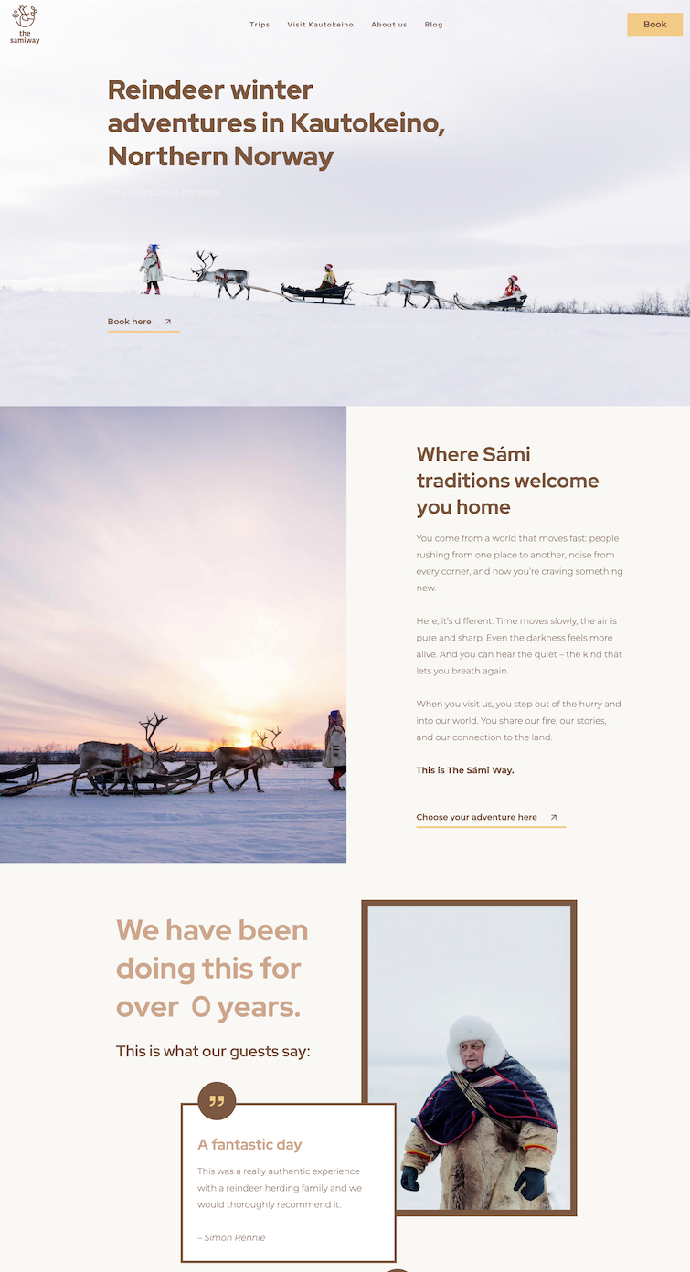 Reindeer sledding in snowy Kautokeino, Northern Norway