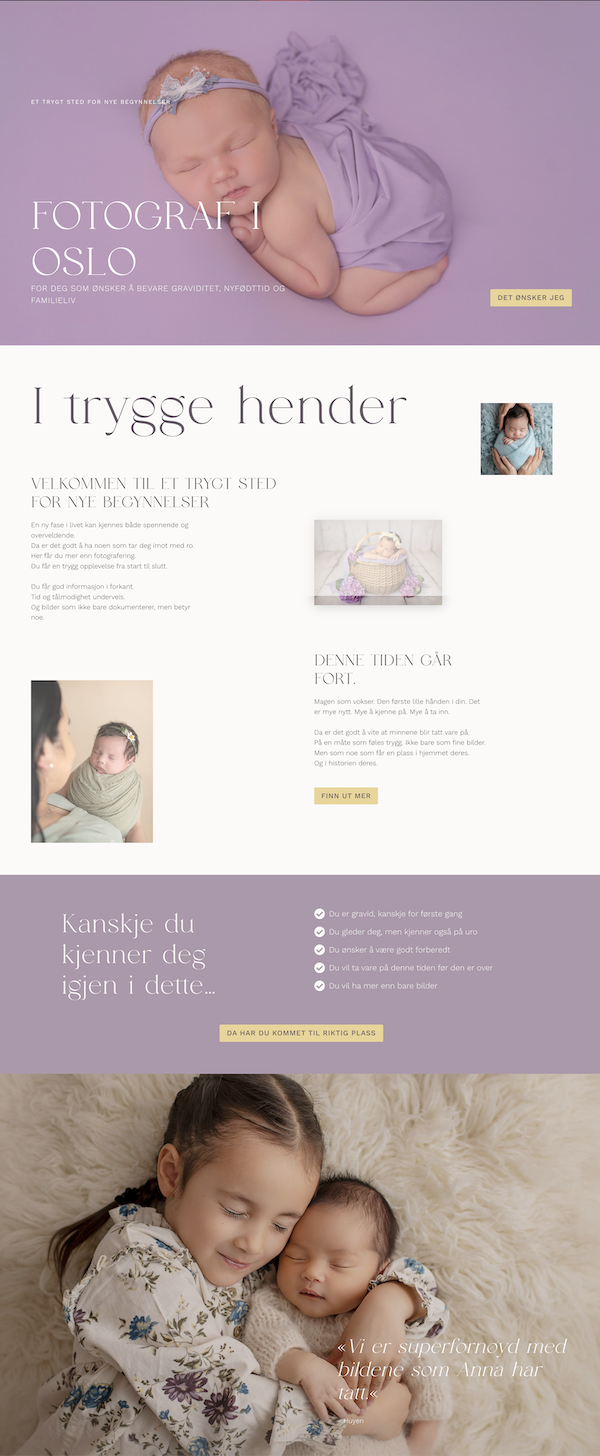 Sleeping newborn wrapped in lavender blanket